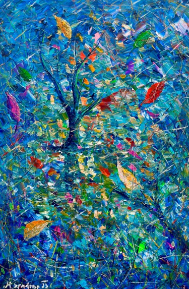 Pintura intitulada "Otoño (autumn)(acrí…" por Miroslav Spadrna, Obras de arte originais, Acrílico