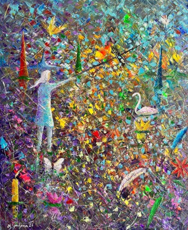 Pintura intitulada "Pescador de sueños…" por Miroslav Spadrna, Obras de arte originais, Acrílico