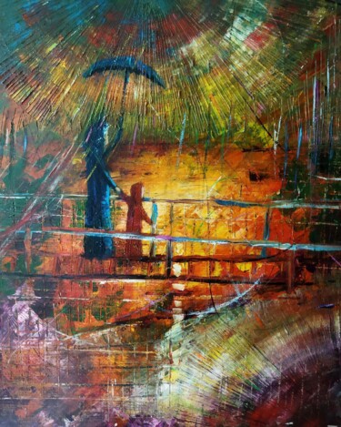 Картина под названием "Arcoiris de felicid…" - Miroslav Spadrna, Подлинное произведение искусства, Акрил Установлен на Дерев…