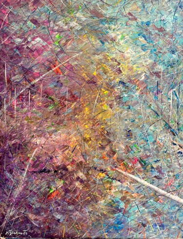 Картина под названием "Movimiento en bosqu…" - Miroslav Spadrna, Подлинное произведение искусства, Акрил Установлен на Дерев…
