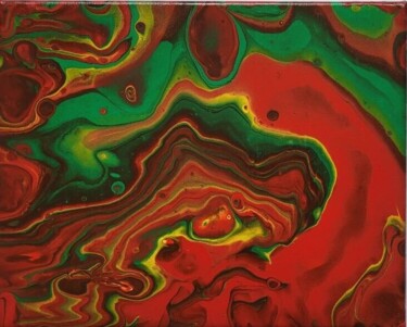 Painting titled "Abstraction - Red d…" by Miroslava Samoshkina, Original Artwork, Acrylic
