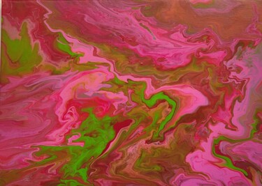 Painting titled "Abstraction - Pinky" by Miroslava Samoshkina, Original Artwork, Acrylic