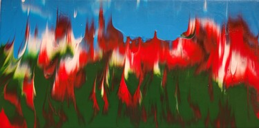 Painting titled "Abstraction - Tulips" by Miroslava Samoshkina, Original Artwork, Acrylic