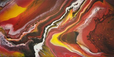 Картина под названием "Abstraction - Red a…" - Miroslava Samoshkina, Подлинное произведение искусства, Акрил