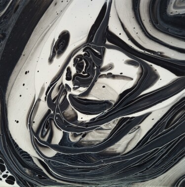 Pittura intitolato "Abstraction - Black…" da Miroslava Samoshkina, Opera d'arte originale, Acrilico