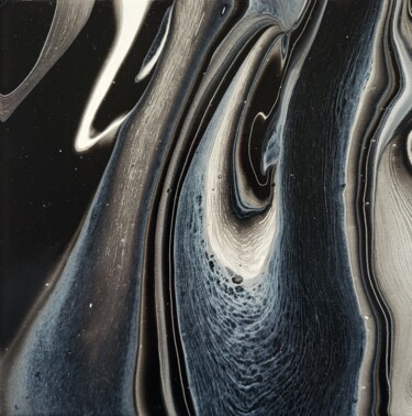Painting titled "Abstraction - Black…" by Miroslava Samoshkina, Original Artwork, Acrylic