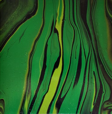 Картина под названием "Abstraction - Green…" - Miroslava Samoshkina, Подлинное произведение искусства, Акрил