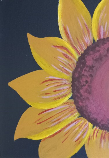 Peinture intitulée "Sunflower" par Miroslava Samoshkina, Œuvre d'art originale, Acrylique