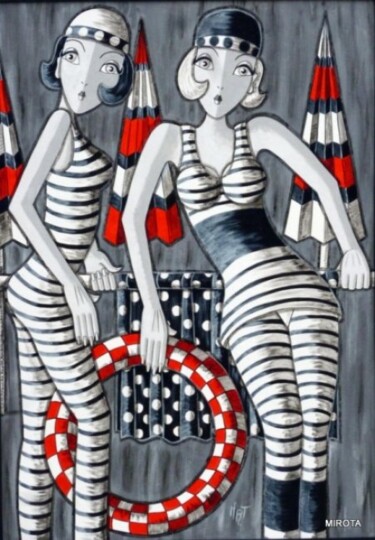 Peinture intitulée "Baigneuses des ann-…" par Mirota, Œuvre d'art originale