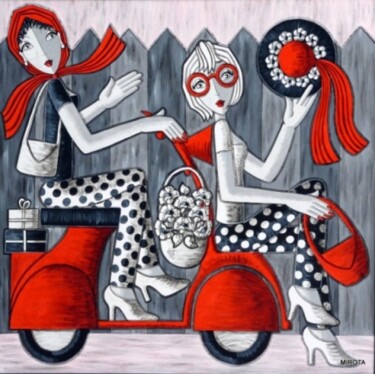 Peinture intitulée "Deux pour une" par Mirota, Œuvre d'art originale