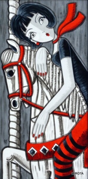 Peinture intitulée "Petit manège" par Mirota, Œuvre d'art originale