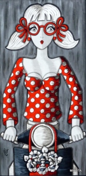 Peinture intitulée "Petite vespa" par Mirota, Œuvre d'art originale