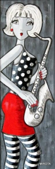 Peinture intitulée "Saxo" par Mirota, Œuvre d'art originale