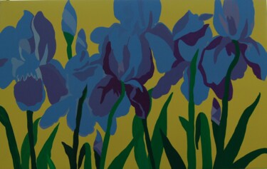 Peinture intitulée "Les iris" par Mirou Navalon, Œuvre d'art originale, Acrylique Monté sur Châssis en bois
