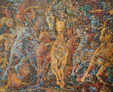Schilderij getiteld "Pferde" door Mirsada Masal, Origineel Kunstwerk, Olie