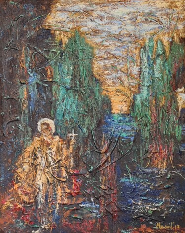 Malerei mit dem Titel "Auferstehung" von Mirsada Masal, Original-Kunstwerk, Öl Auf Keilrahmen aus Holz montiert