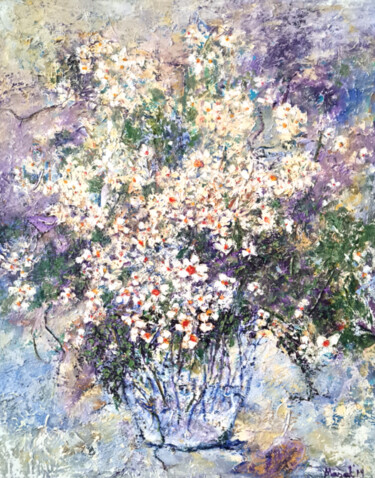 Pintura intitulada "Blumen" por Mirsada Masal, Obras de arte originais, Óleo Montado em Armação em madeira