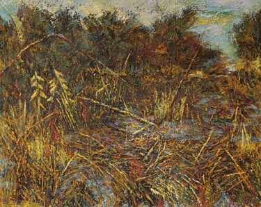 Картина под названием "Landschaft I" - Mirsada Masal, Подлинное произведение искусства, Масло Установлен на Деревянная рама…