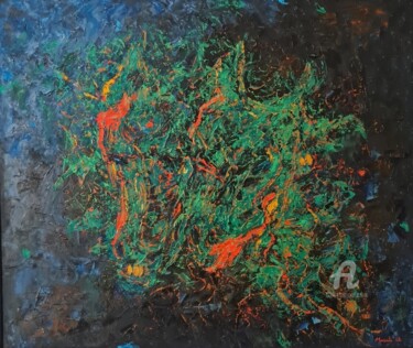 Картина под названием "Improvisation III" - Mirsada Masal, Подлинное произведение искусства, Масло Установлен на Деревянная…