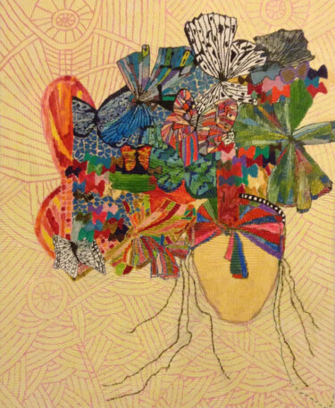 Pintura titulada "Cabeça de mulher" por Mirta Fernandes, Obra de arte original, Acrílico Montado en Bastidor de camilla de m…