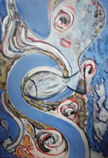 Painting titled "OCTOPUS" by Miry Anne Huyghe, Original Artwork, Oil