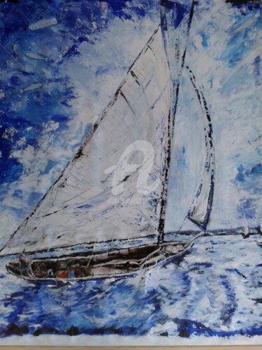 Peinture intitulée "voilier" par Miry Anne Huyghe, Œuvre d'art originale, Huile
