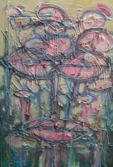 Pintura titulada "Kwiaty marzeń" por Mirzak, Obra de arte original, Oleo
