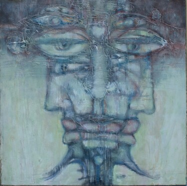 Картина под названием "Starożytni Kosmici.…" - Mirzak, Подлинное произведение искусства, Масло