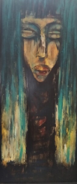 Schilderij getiteld "Galaktyczna Kobieta…" door Mirzak, Origineel Kunstwerk, Acryl