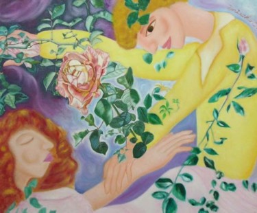 Painting titled "Rose" by Misako Chida, Original Artwork, Oil