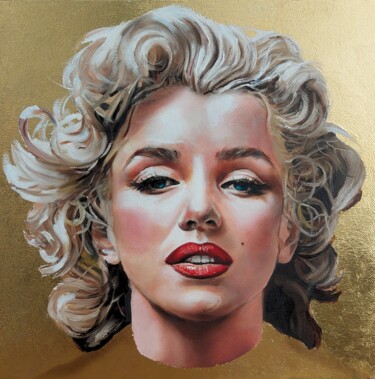 Pintura intitulada "Norma Jeane" por Simona Zecca, Obras de arte originais, Óleo Montado em Armação em madeira