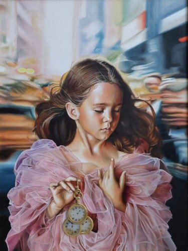 Картина под названием "The Keeper" - Simona Zecca, Подлинное произведение искусства, Масло Установлен на Деревянная рама для…