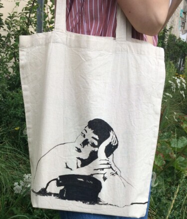 "Tote bag peint à la…" başlıklı Tekstil Sanatı Mise En Graphie tarafından, Orijinal sanat, Akrilik