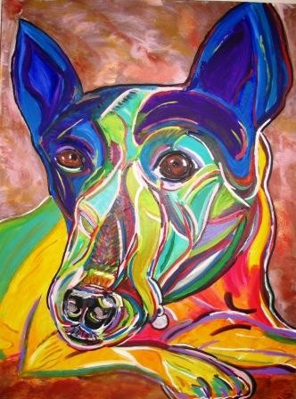 Painting titled "Jet, rescued puppy" by Mark Salevitz, Original Artwork, Oil