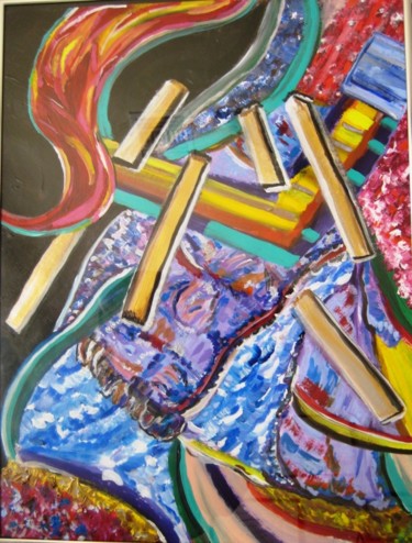 Painting titled "flamenco-dancer-wit…" by Mark Salevitz, Original Artwork, Oil