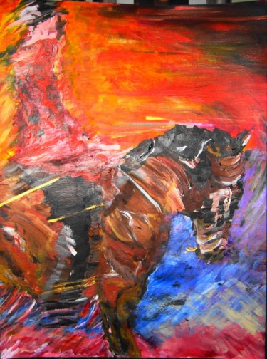 Painting titled "In motion II" by Mark Salevitz, Original Artwork, Oil