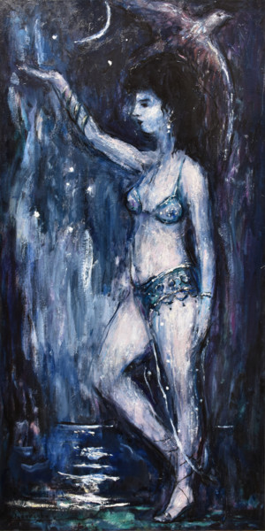 Peinture intitulée "The night" par Misha Sydorenko, Œuvre d'art originale, Huile