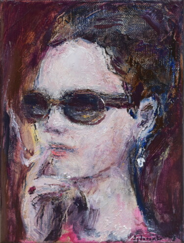 Painting titled "Petite cigarette" by Misha Sydorenko, Original Artwork, Oil