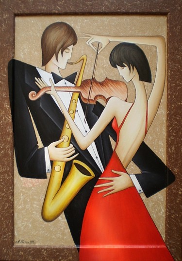 Картина под названием "Duet" - Petin Mihail, Подлинное произведение искусства