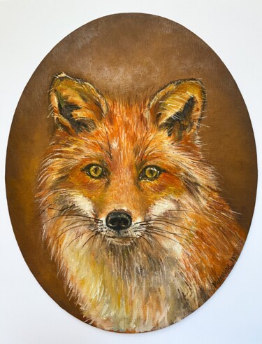 Ζωγραφική με τίτλο "Mr Fox" από Mishanina Julia, Αυθεντικά έργα τέχνης, Λάδι