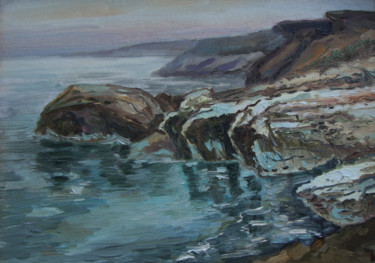 Malerei mit dem Titel "Governors Beach. Cy…" von Dmitry Lazarev, Original-Kunstwerk, Öl