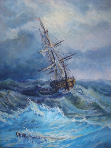 Malerei mit dem Titel "После бури." von Dmitry Lazarev, Original-Kunstwerk, Öl
