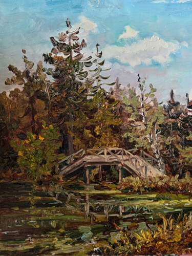 Malerei mit dem Titel "Пруд в Абрамцево. T…" von Dmitry Lazarev, Original-Kunstwerk, Öl