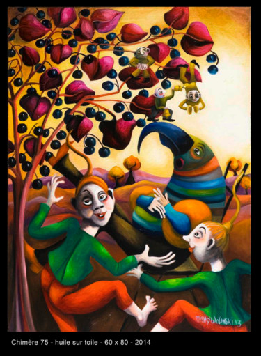Peinture intitulée "chimere-75.jpg" par Misha Wolinski, Œuvre d'art originale, Huile