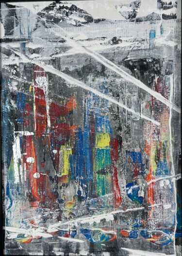 Картина под названием "Город 4" - Mishel Larsen, Подлинное произведение искусства, Акрил
