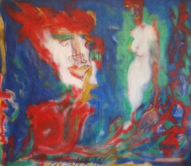 Malerei mit dem Titel "Le serpent qui danse" von Mishra, Original-Kunstwerk, Sprühfarbe