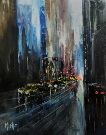 Peinture intitulée "Движение города" par Mishel Alekyan, Œuvre d'art originale, Acrylique