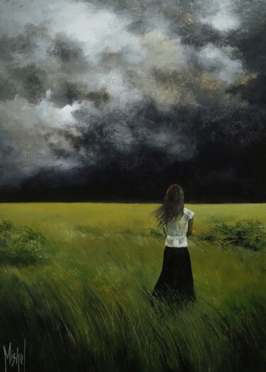 Картина под названием "Wind" - Mishel Alekyan, Подлинное произведение искусства, Масло