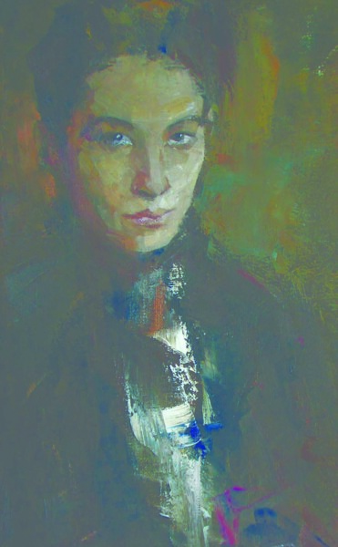 Painting titled "Portrait of pianist…" by Mishyra Vladimir, Original Artwork, Oil