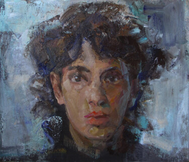 Pittura intitolato "portrait of a young…" da Mishyra Vladimir, Opera d'arte originale, Olio